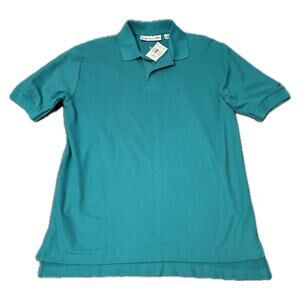 NWT Vintage 1990s Teal Blue Levi’s Polo Shirt / Large